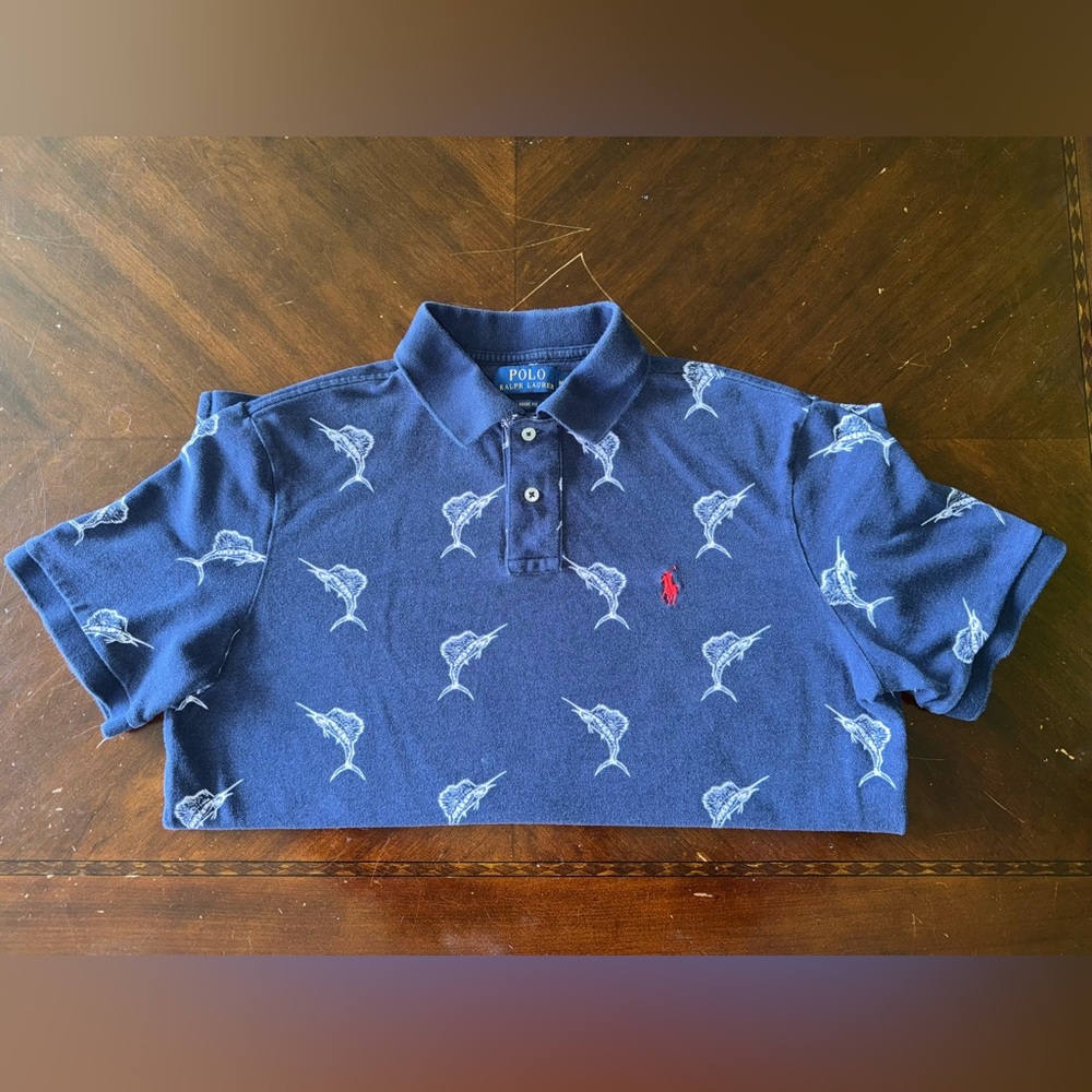 Polo Ralph Lauren Blue Polo Shirt Nautical Design